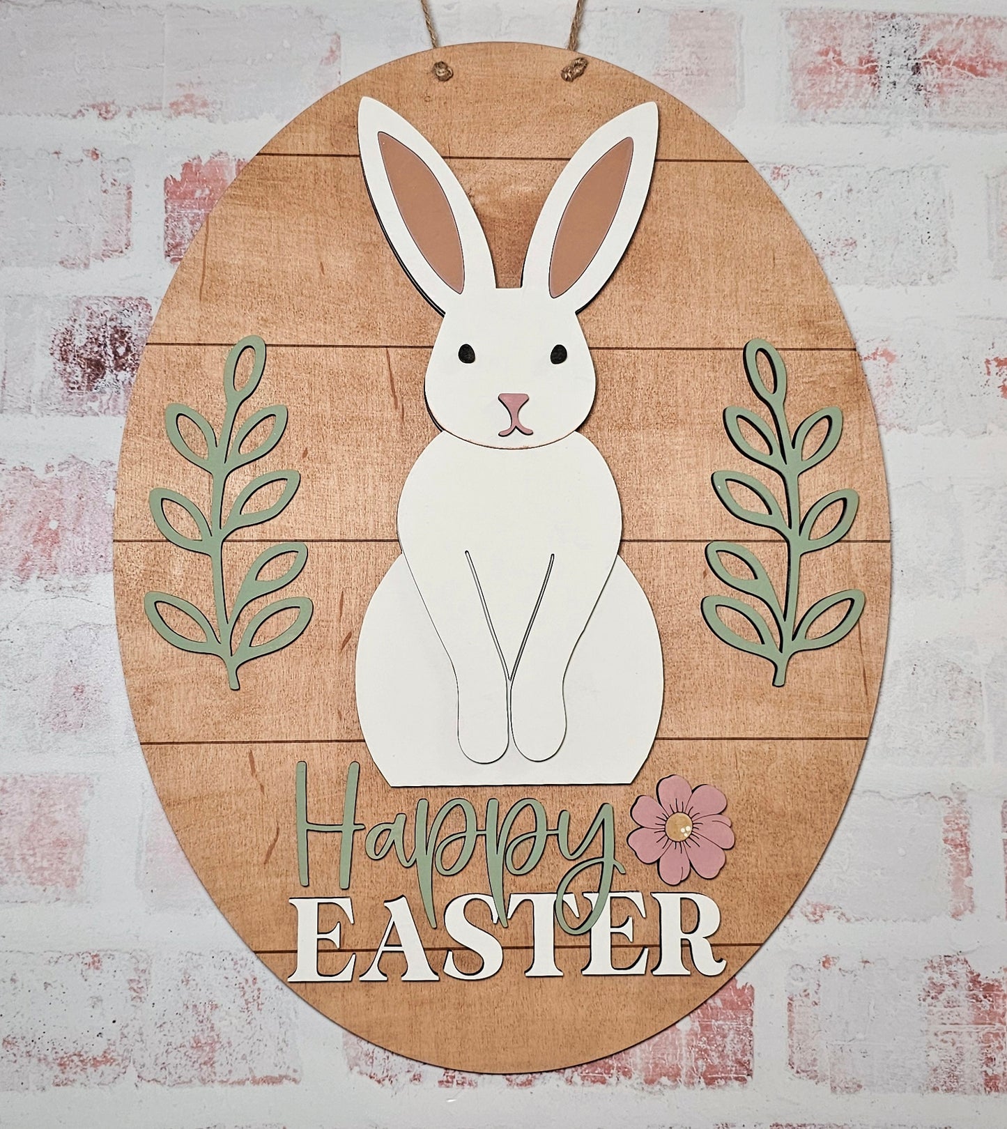 DIY Happy Easter Oval Door Hanger