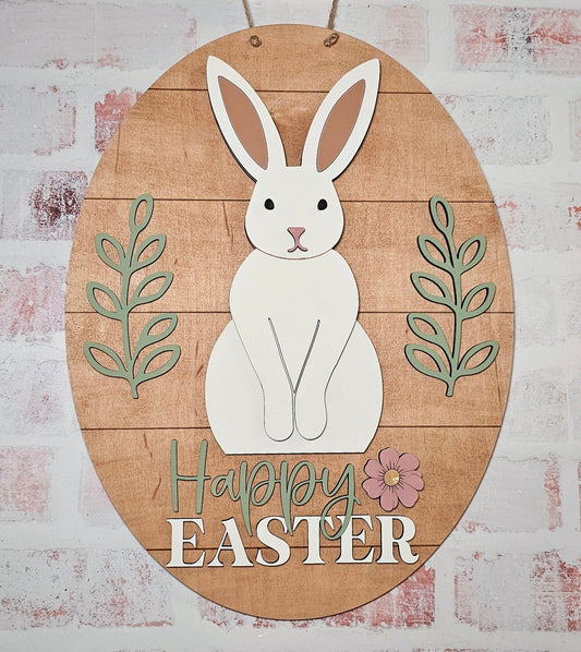 DIY Happy Easter Oval Door Hanger