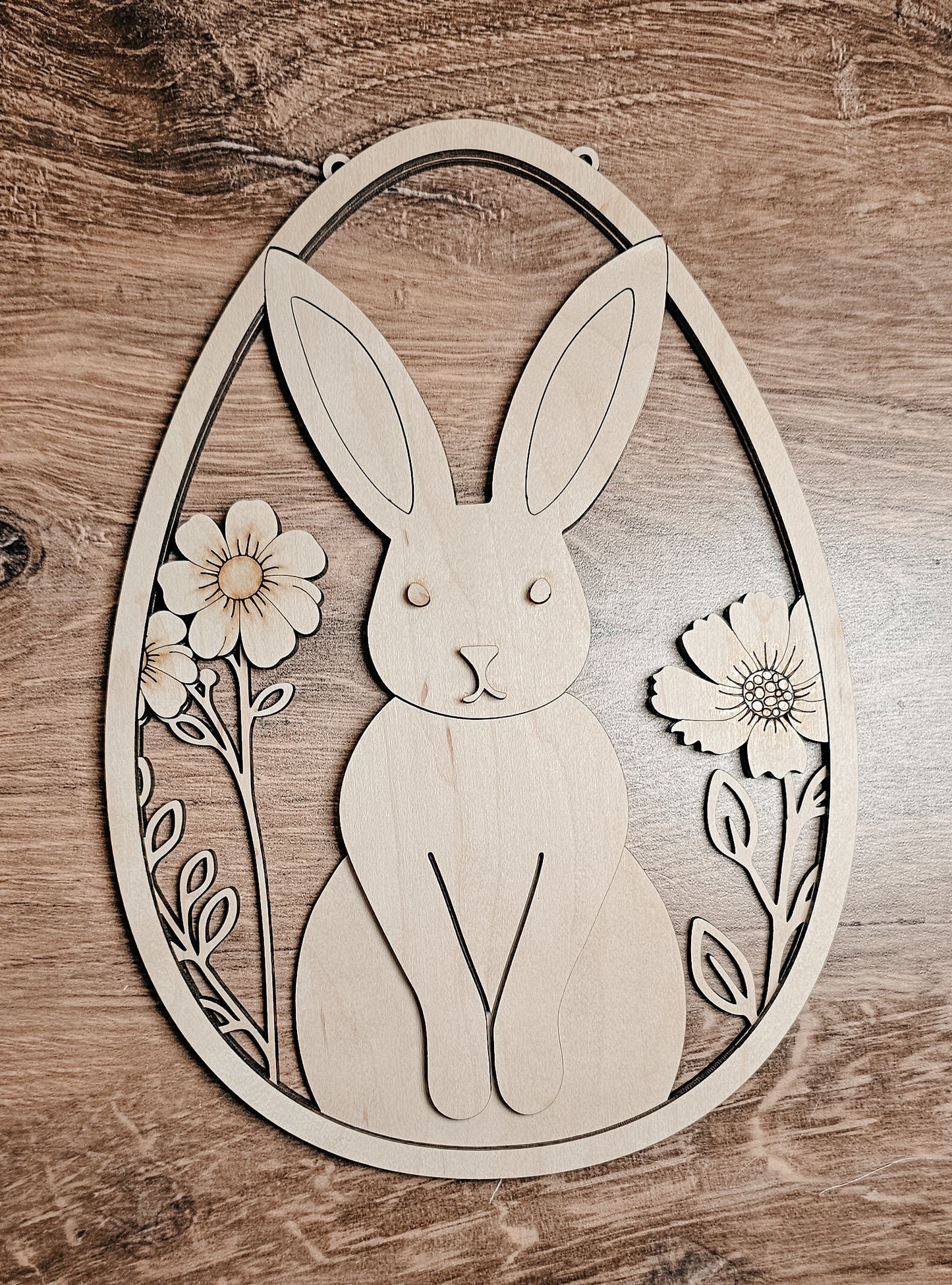 DIY Floral Bunny Egg Door Hanger