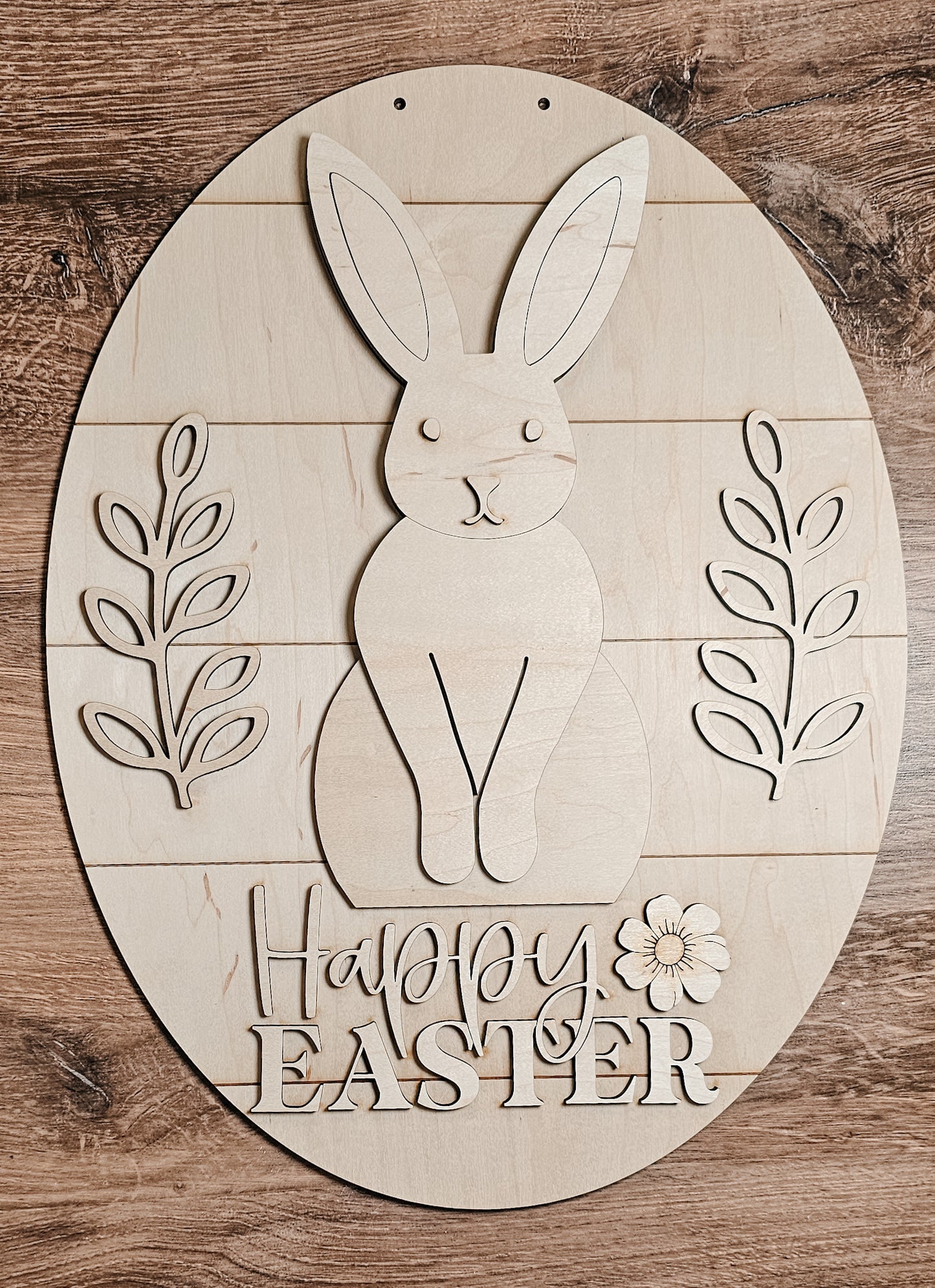 DIY Happy Easter Oval Door Hanger