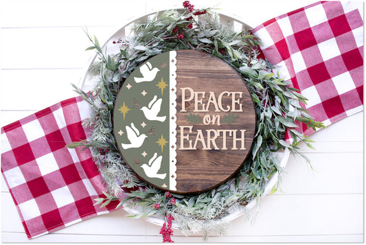 Peace On Earth Doves Round