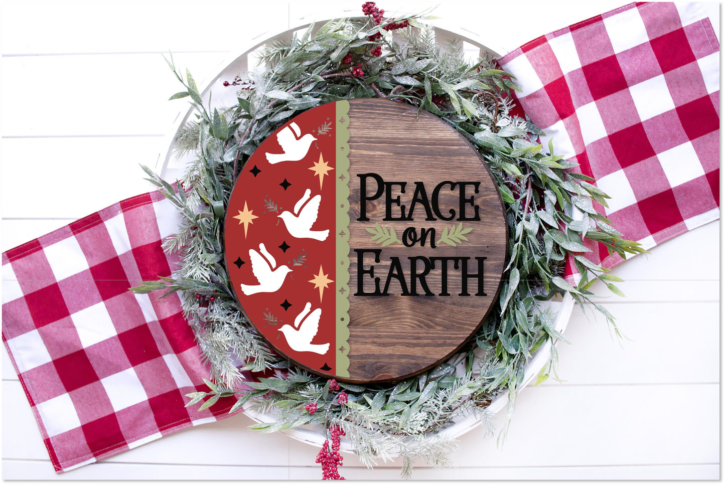 Peace On Earth Doves Round