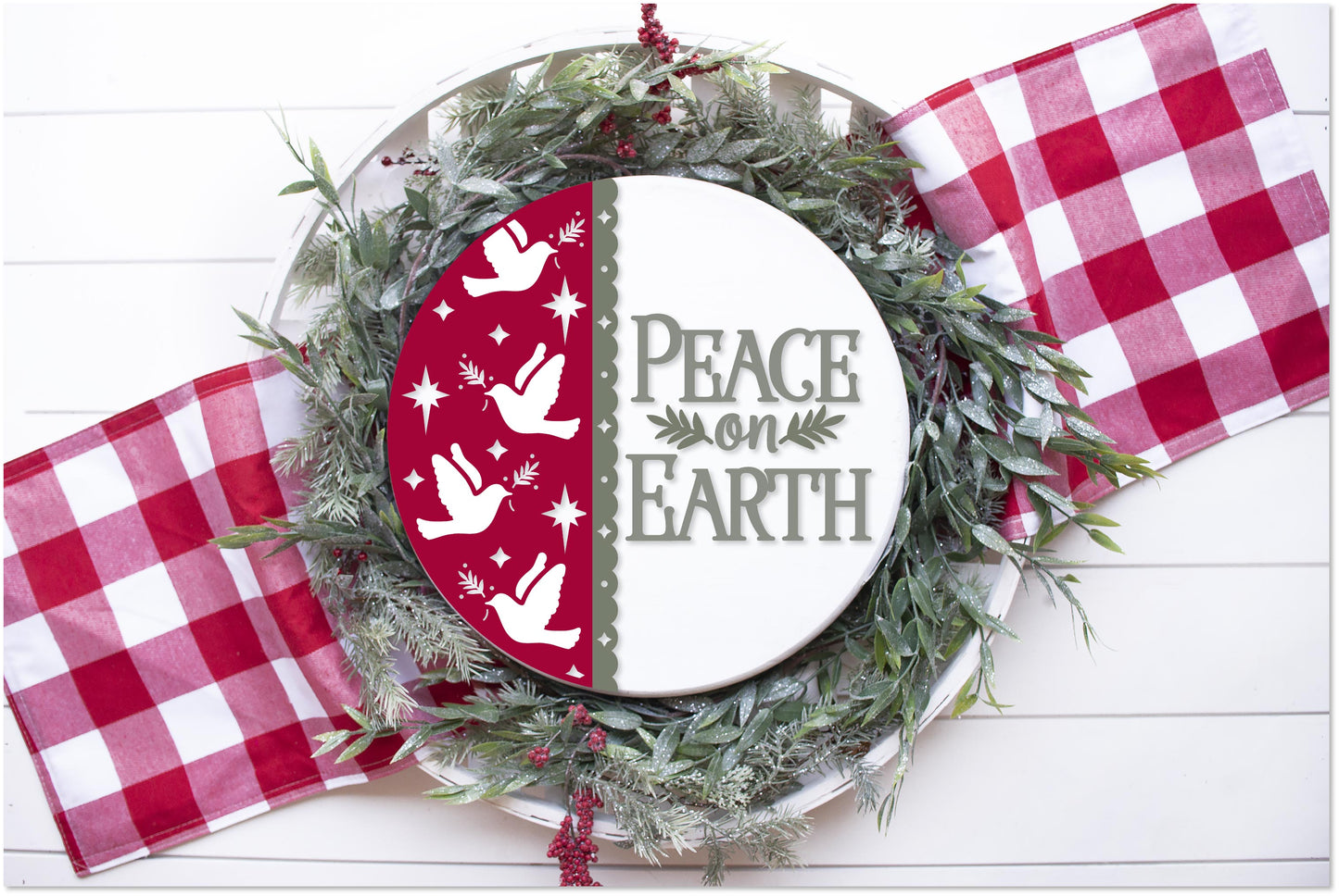 Peace On Earth Doves Round