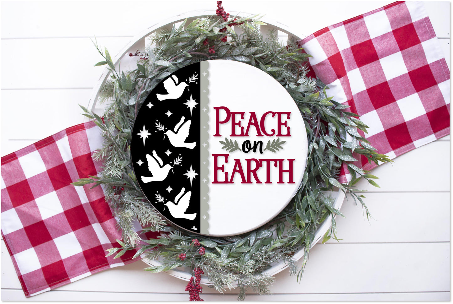 Peace On Earth Doves Round