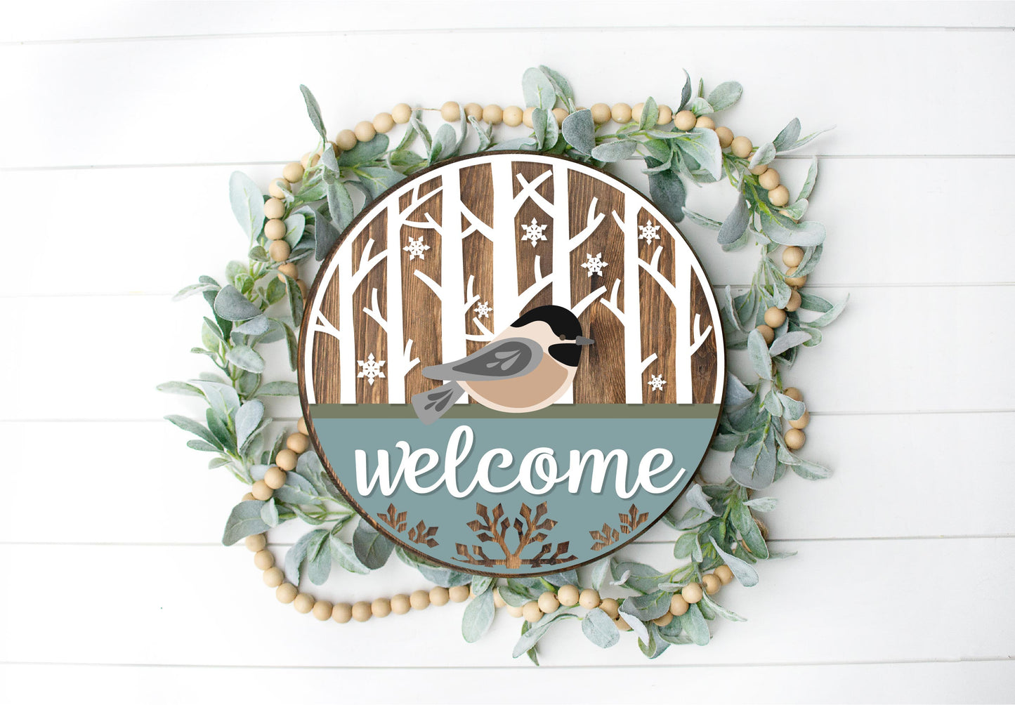 Chickadee Bird Welcome Round