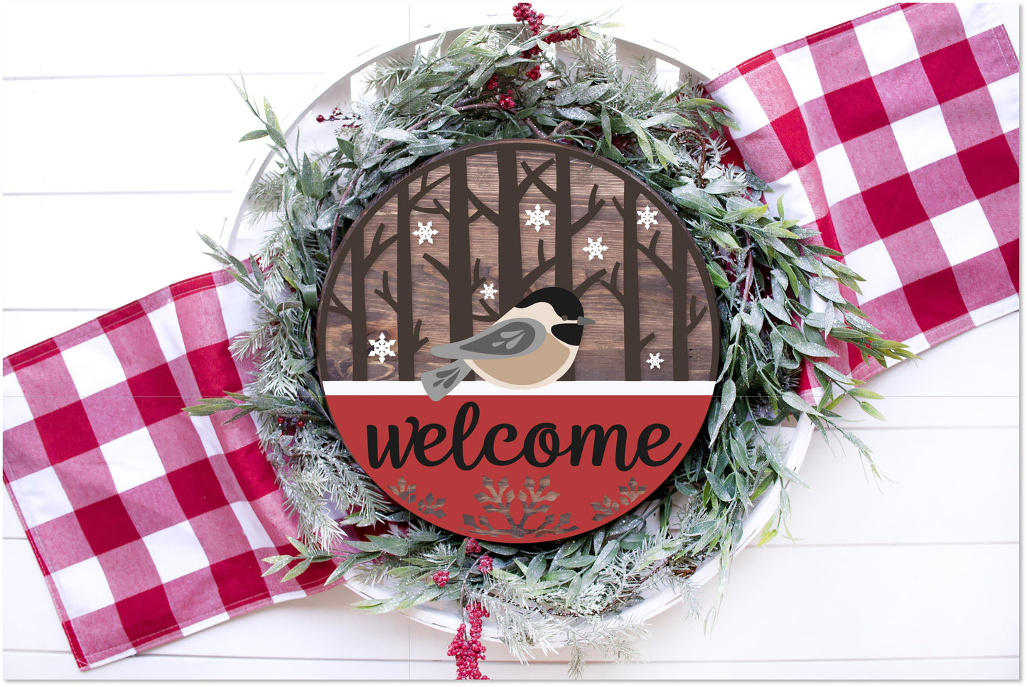 Chickadee Bird Welcome Round