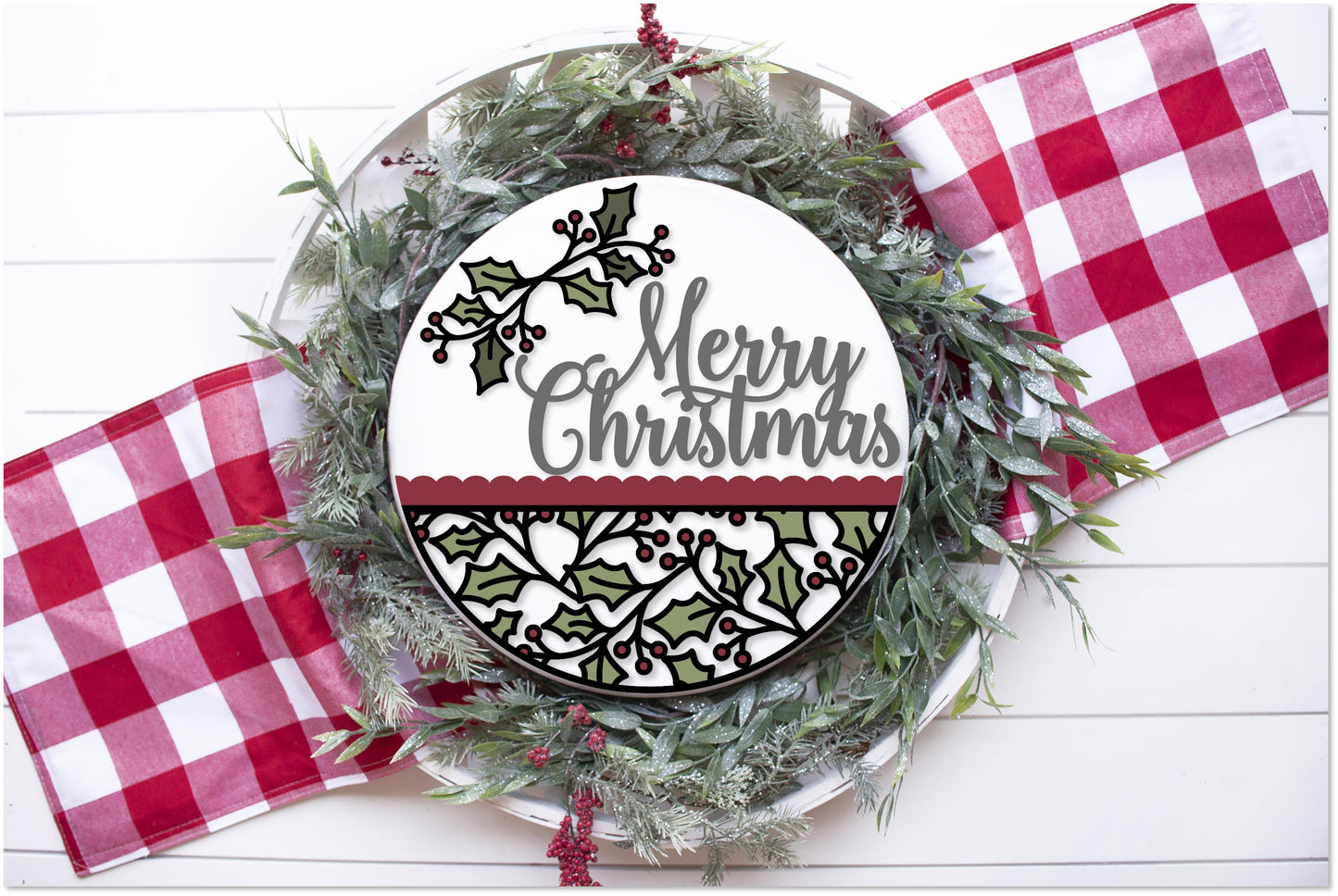 Holly Merry Christmas Round