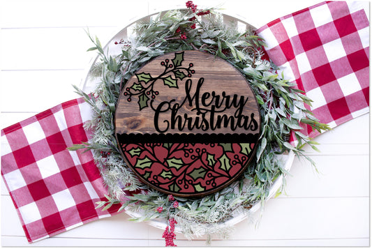 Holly Merry Christmas Round