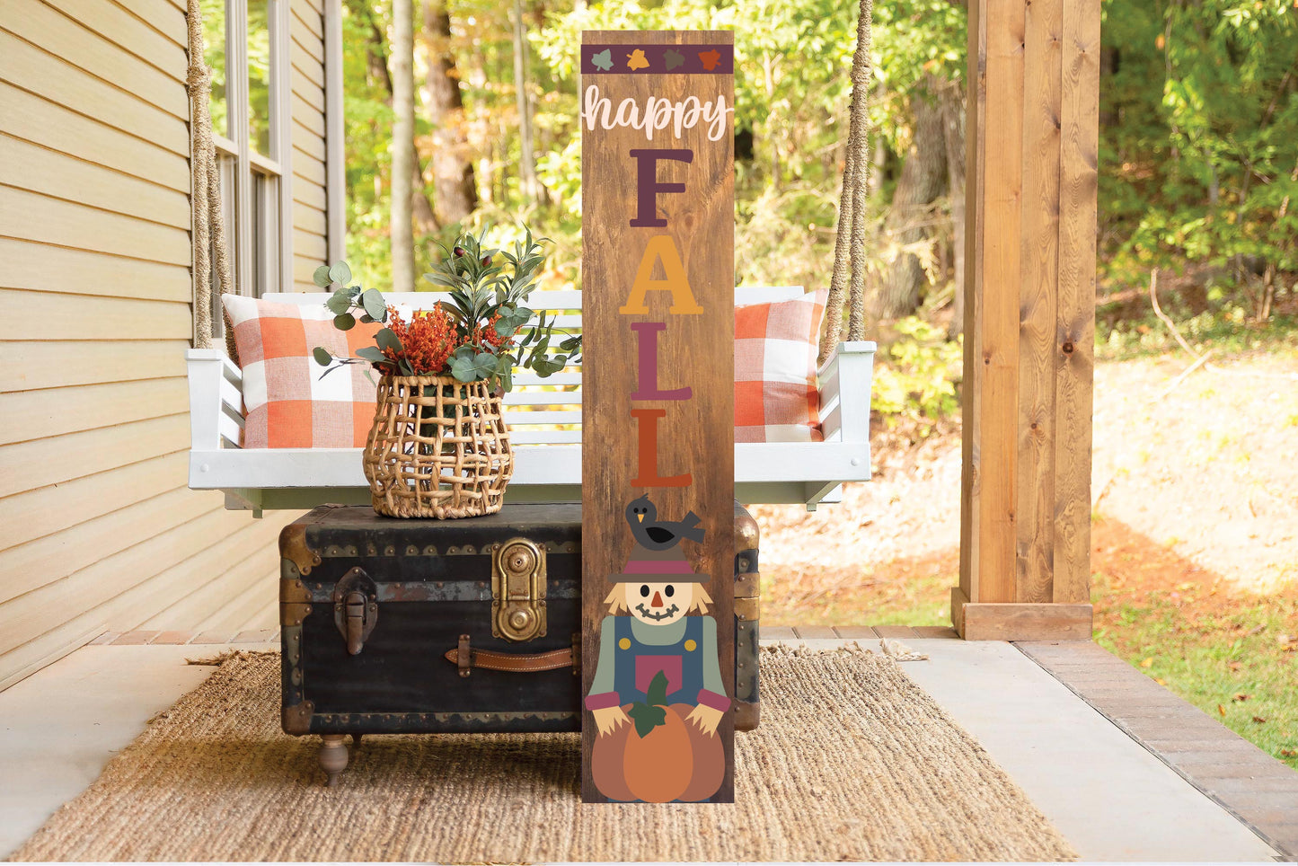 Happy Fall Scarecrow Porch Leaner