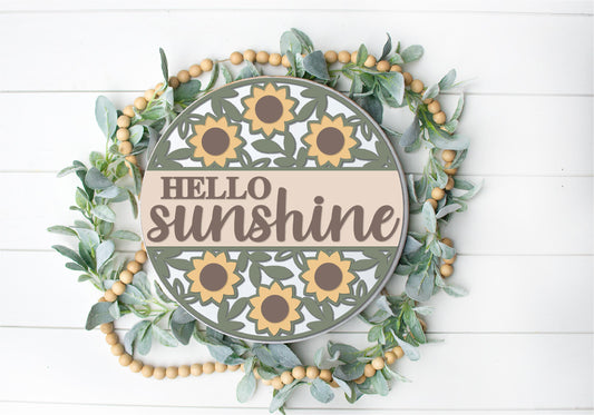 Hello Sunshine Sunflower Round