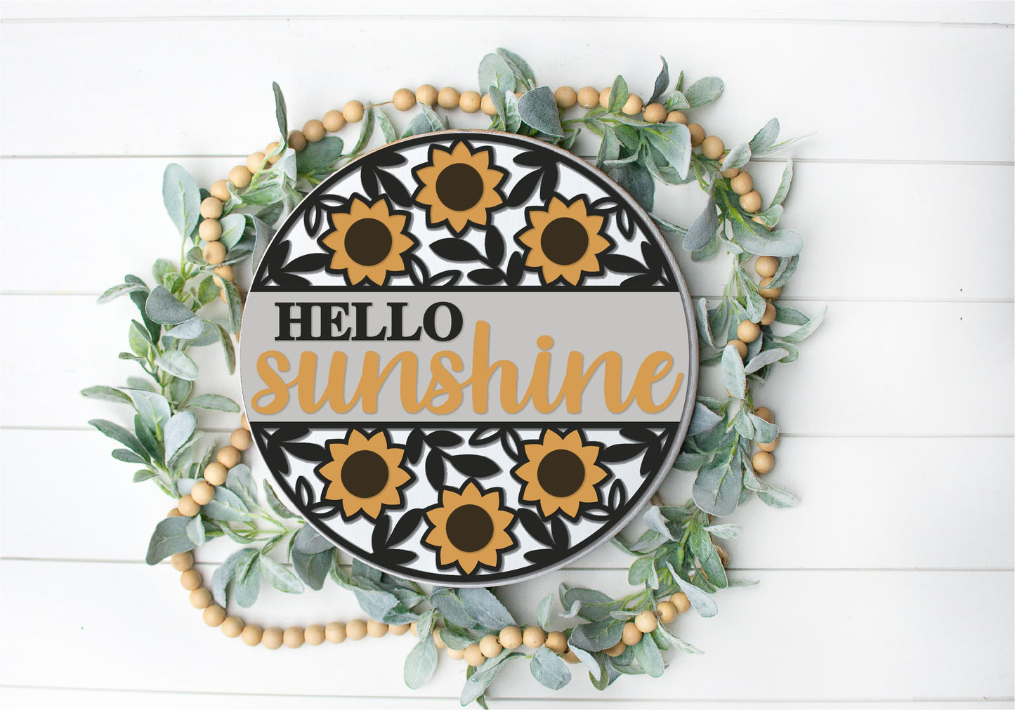 Hello Sunshine Sunflower Round