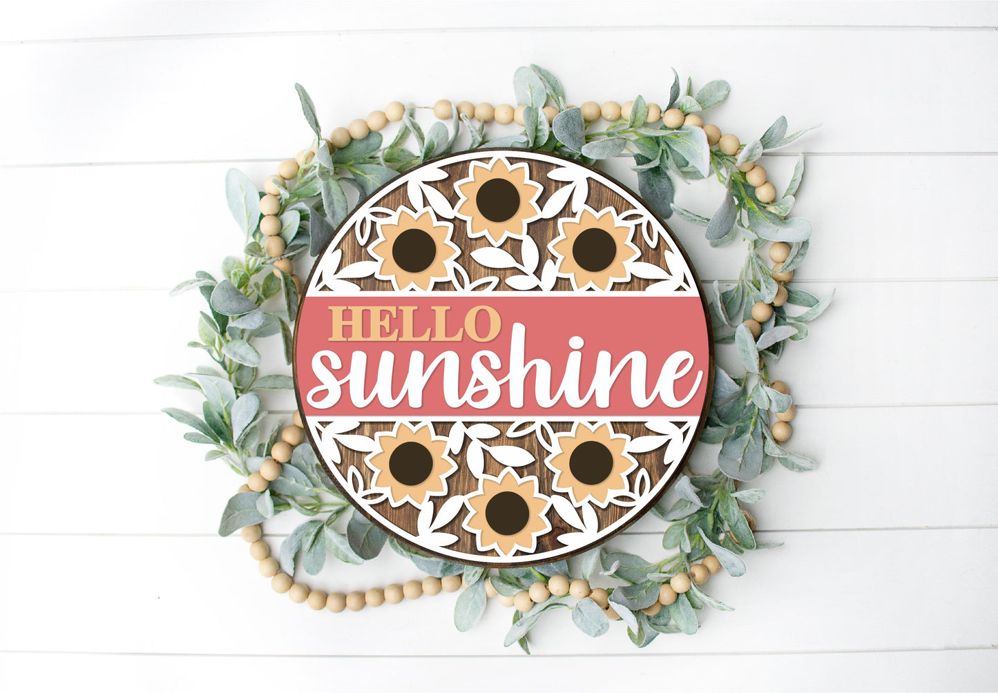 Hello Sunshine Sunflower Round