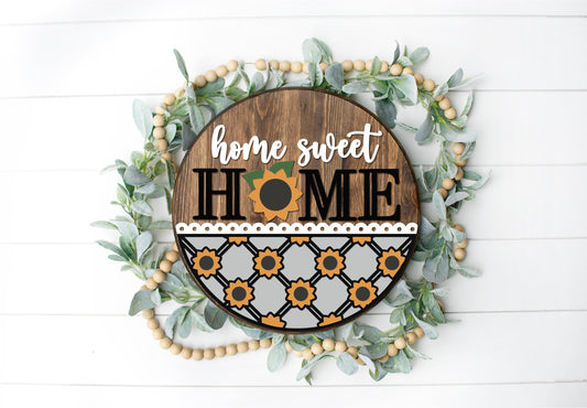 Home Sweet Home Sunflower Round