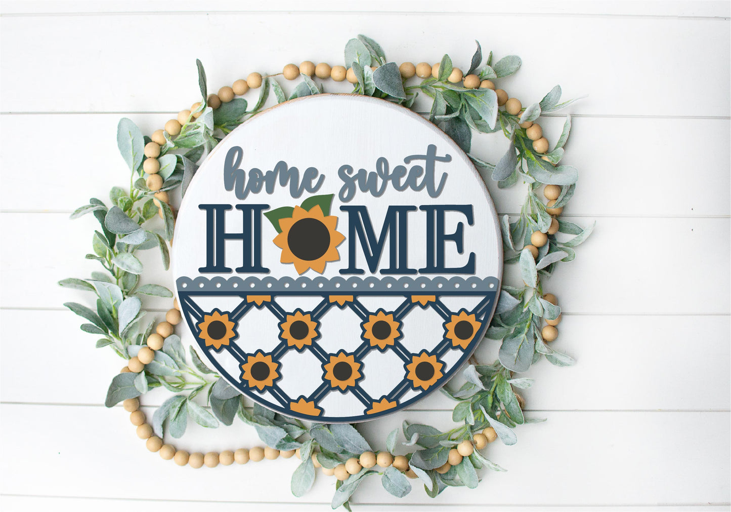 Home Sweet Home Sunflower Round