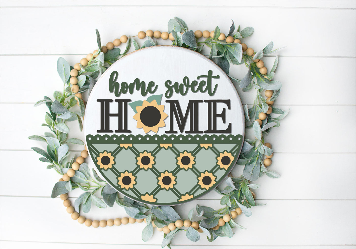 Home Sweet Home Sunflower Round