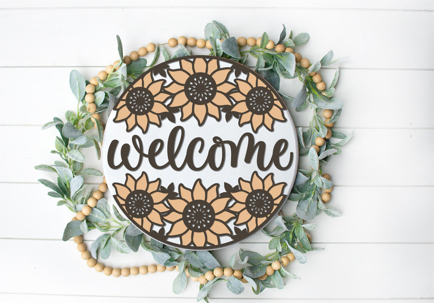 Welcome Sunflower Trio Round