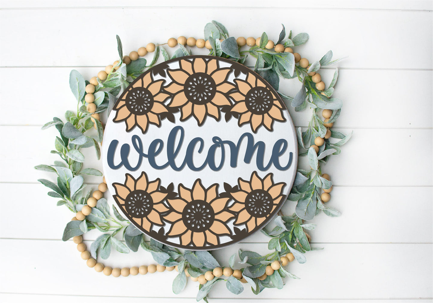 Welcome Sunflower Trio Round