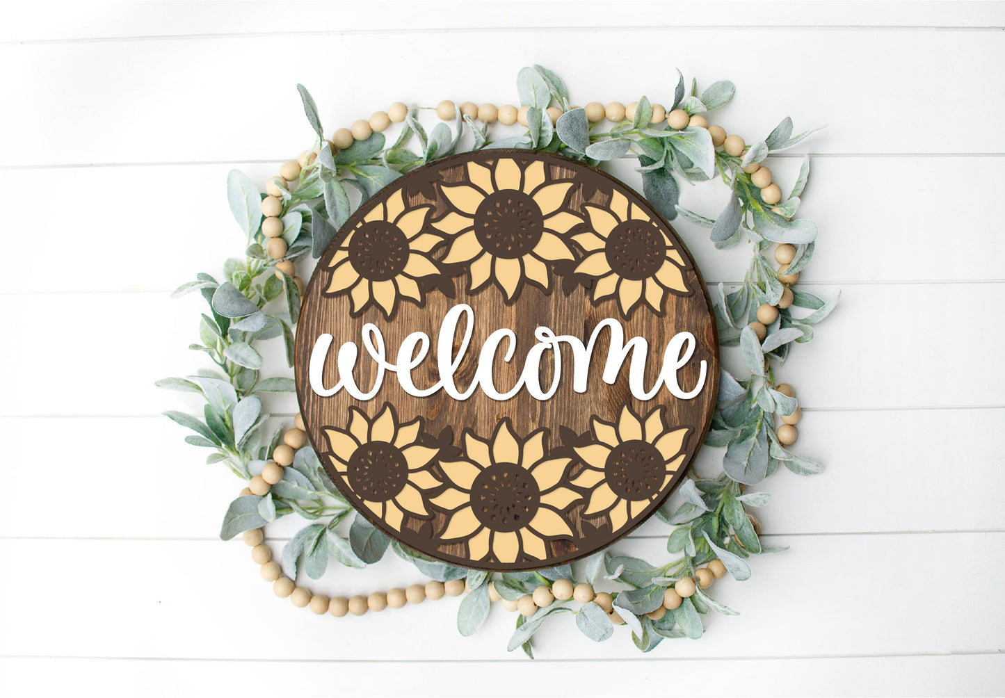 Welcome Sunflower Trio Round