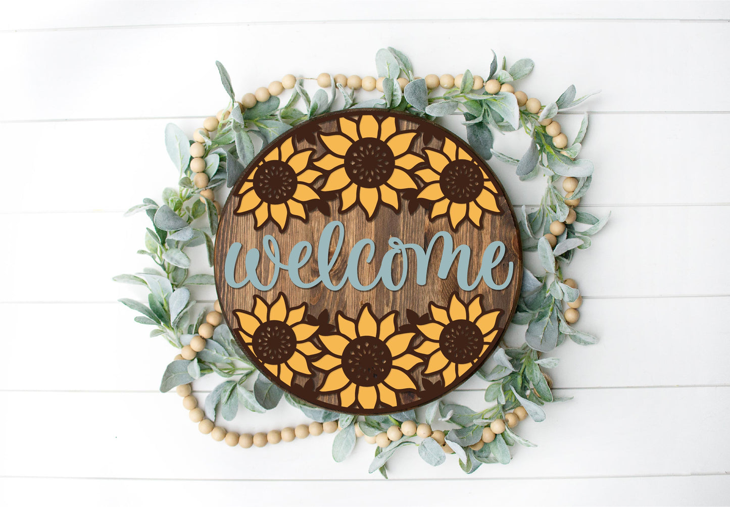 Welcome Sunflower Trio Round