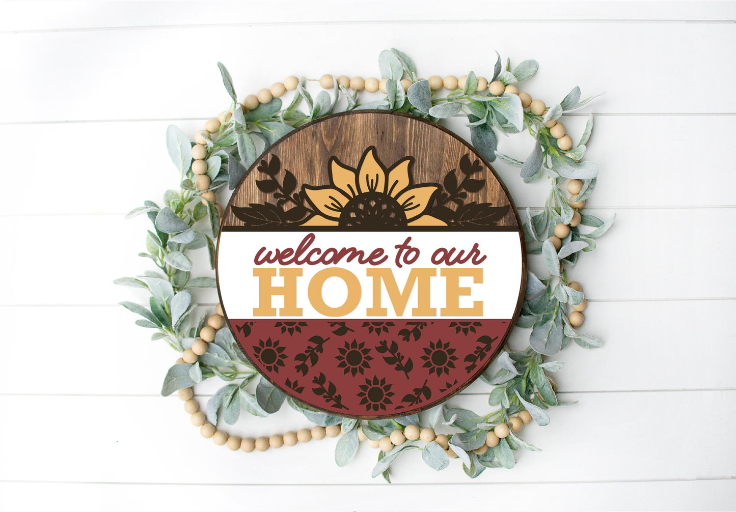Welcome To Our Home Sunflower Round