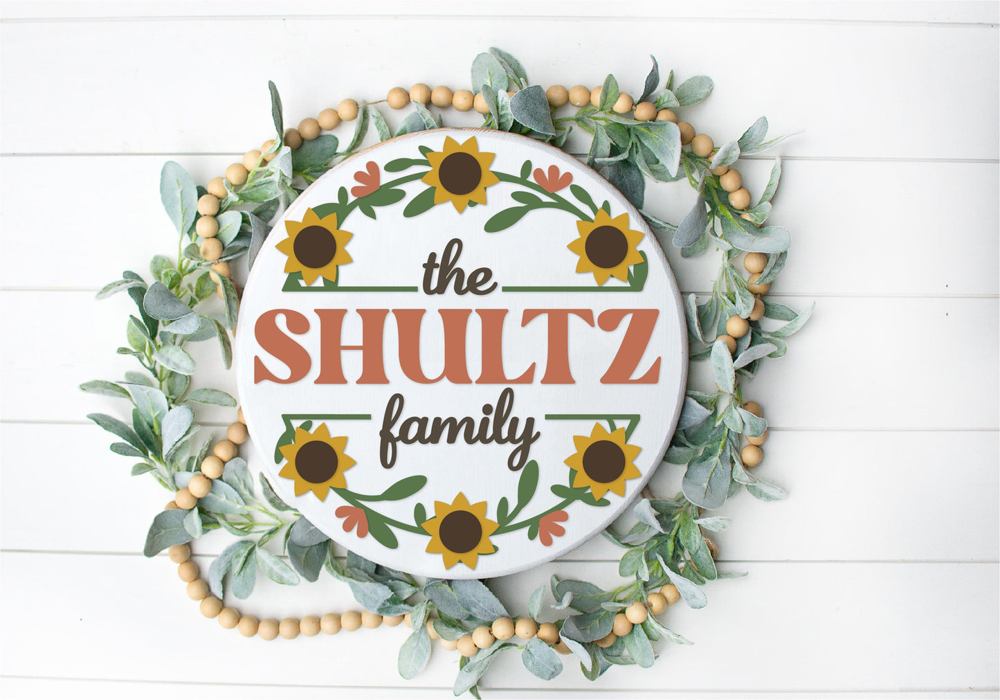 Personalized Sunflower Round