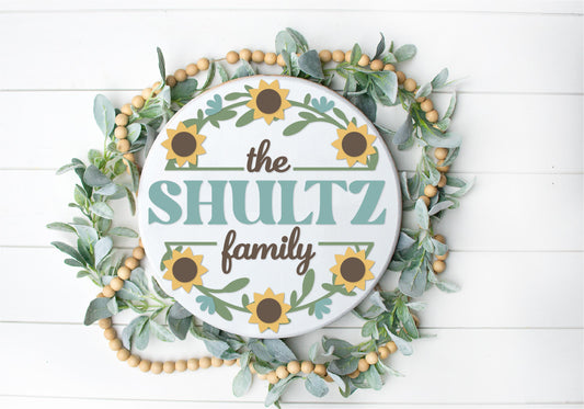 Personalized Sunflower Round