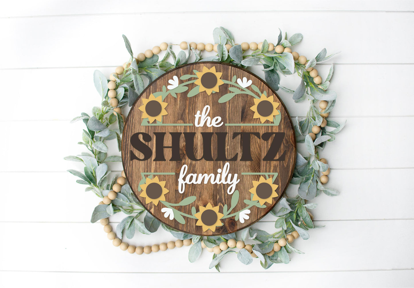 Personalized Sunflower Round