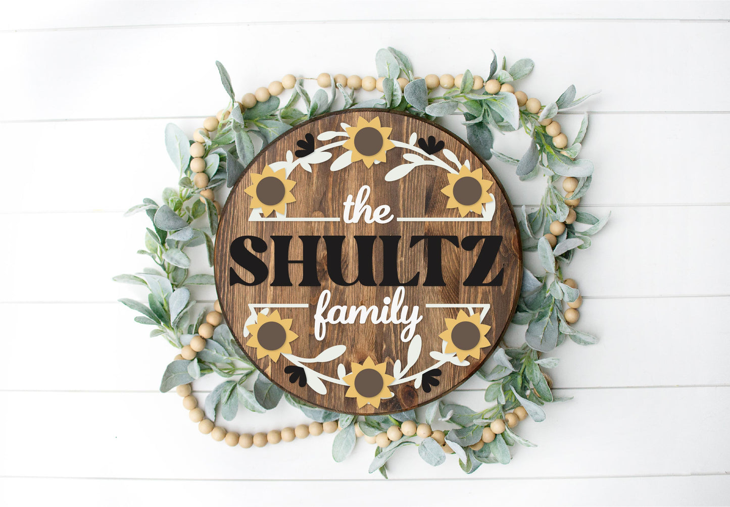 Personalized Sunflower Round