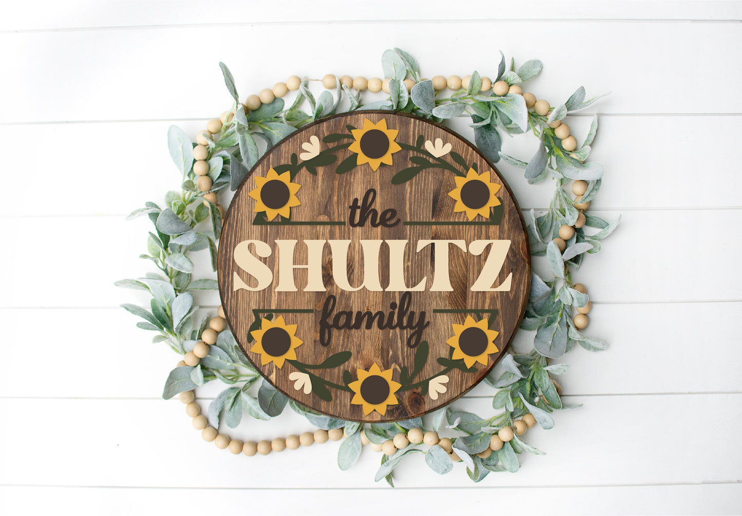 Personalized Sunflower Round