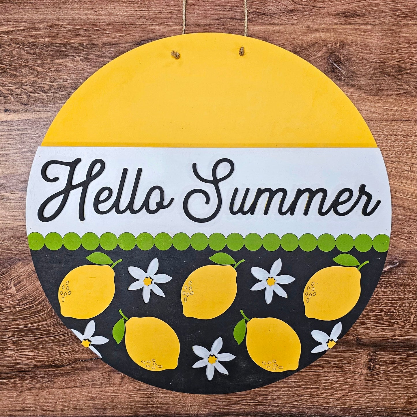 Hello Summer Lemon Door Hanger