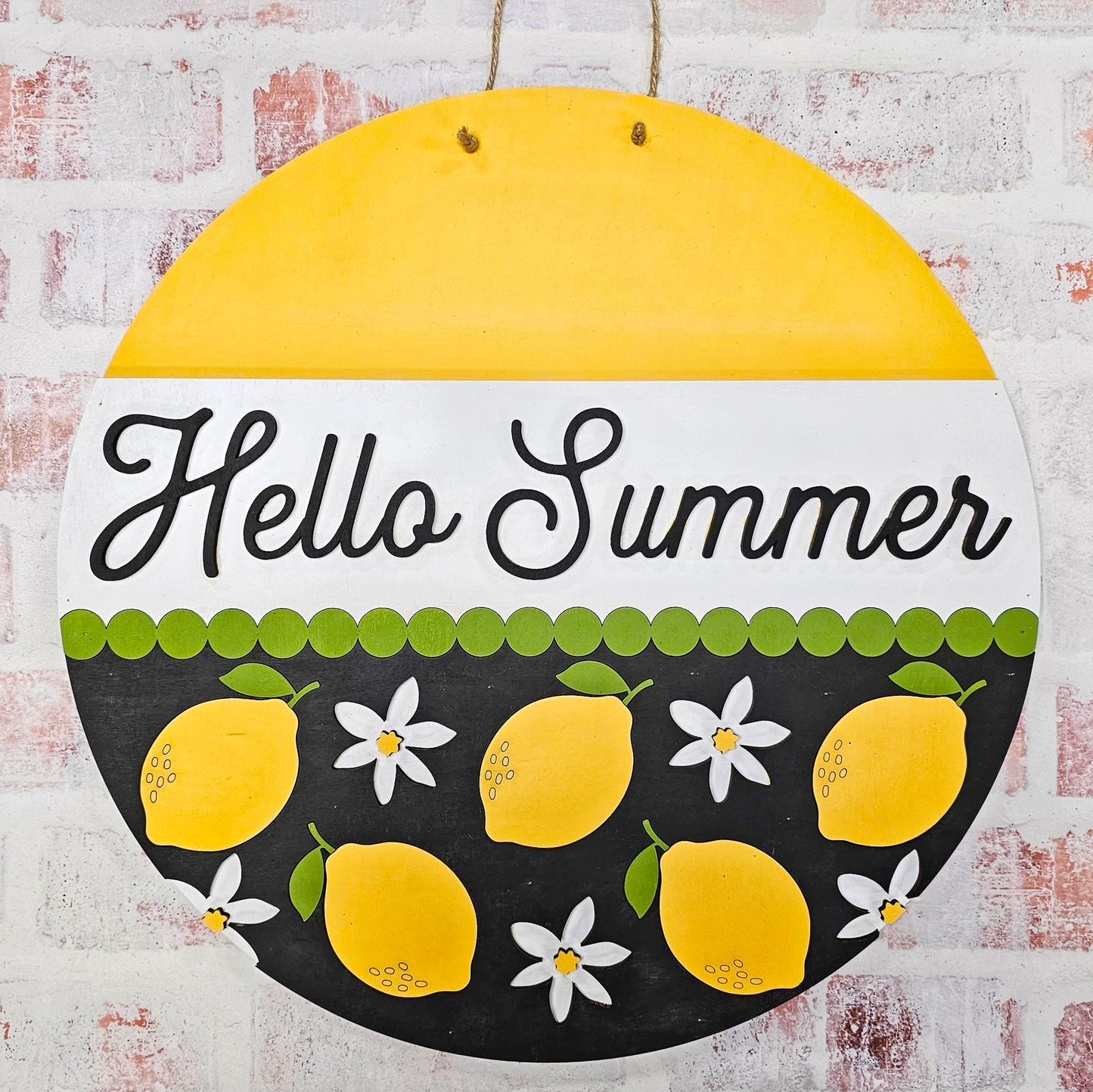 Hello Summer Lemon Door Hanger