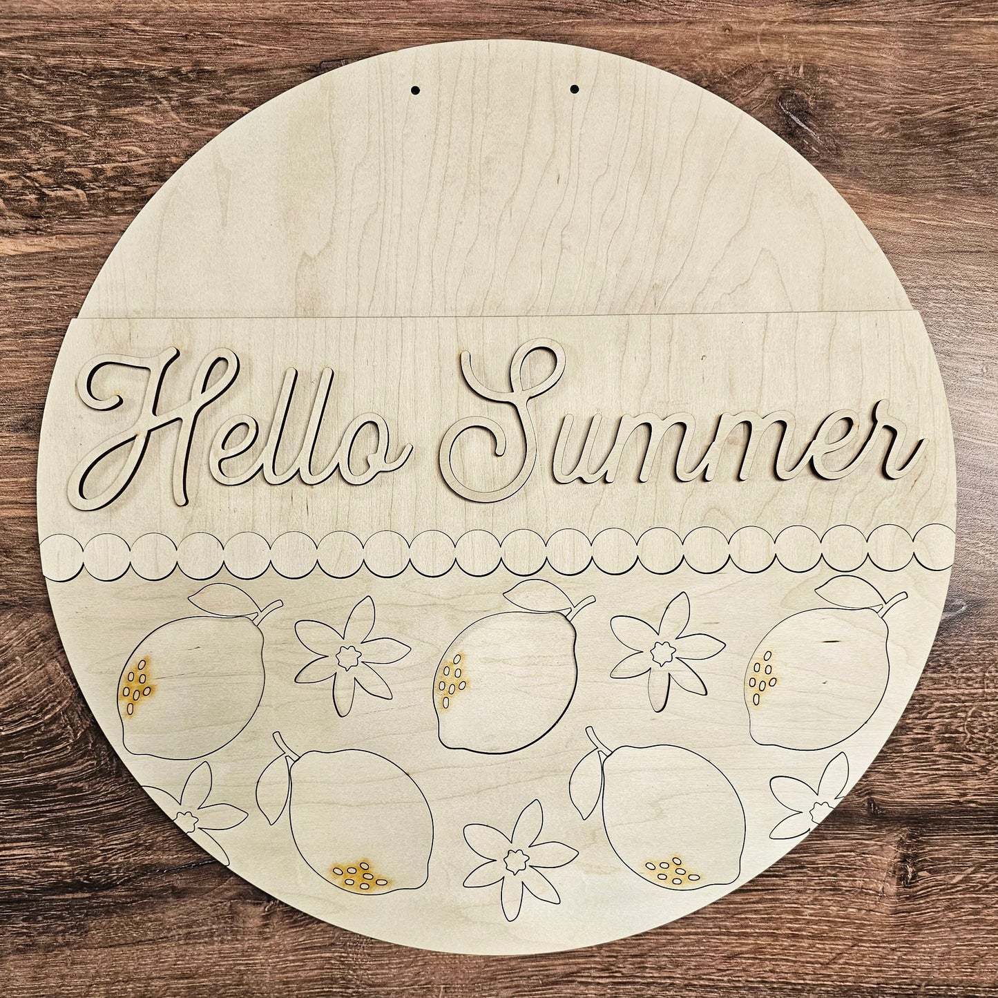 Hello Summer Lemon Door Hanger