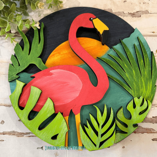 Layered Flamingo Round