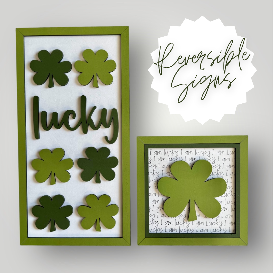 Reversible Valentines & St. Patricks Sign Set