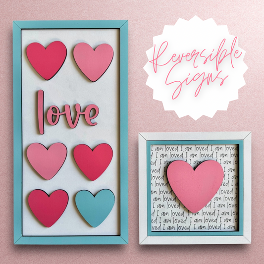 Reversible Valentines & St. Patricks Sign Set