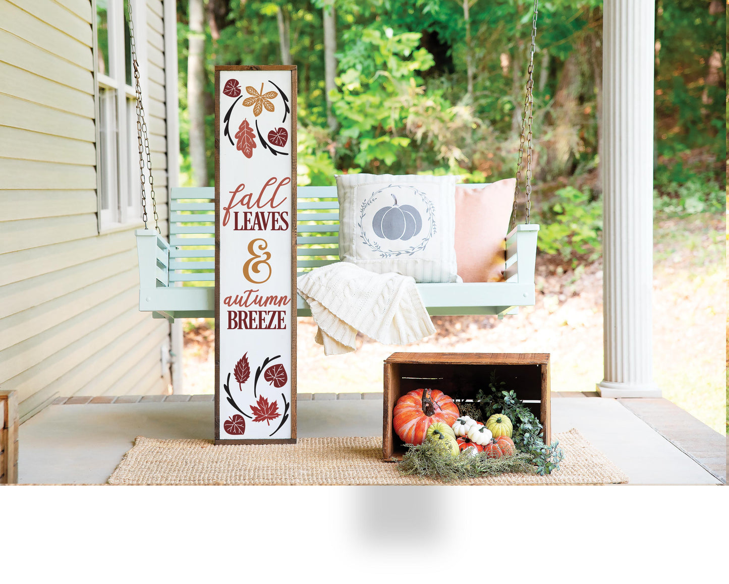 Fall Leaves & Autumn Breeze Porch Leaner