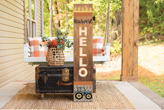 Hello Harvest Tractor Porch Leaner