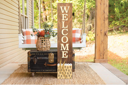 Wheat Welcome Porch Leaner