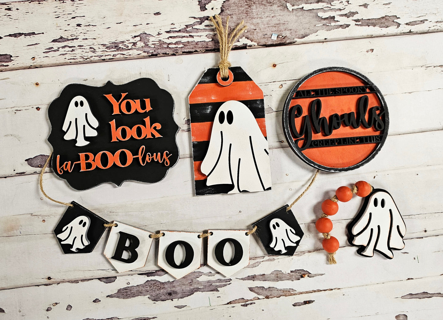 Boo Ghost Tiered Tray Set