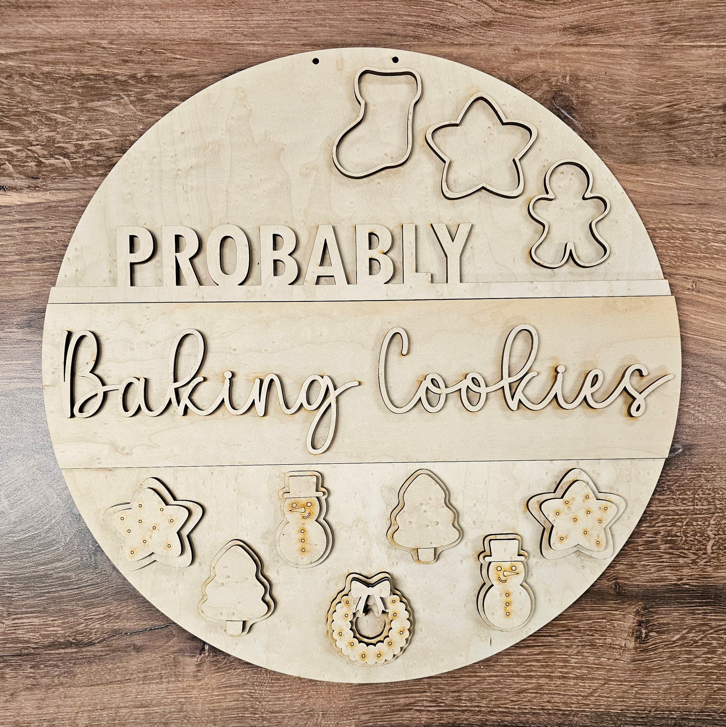 Probably Baking Cookies Door Hanger